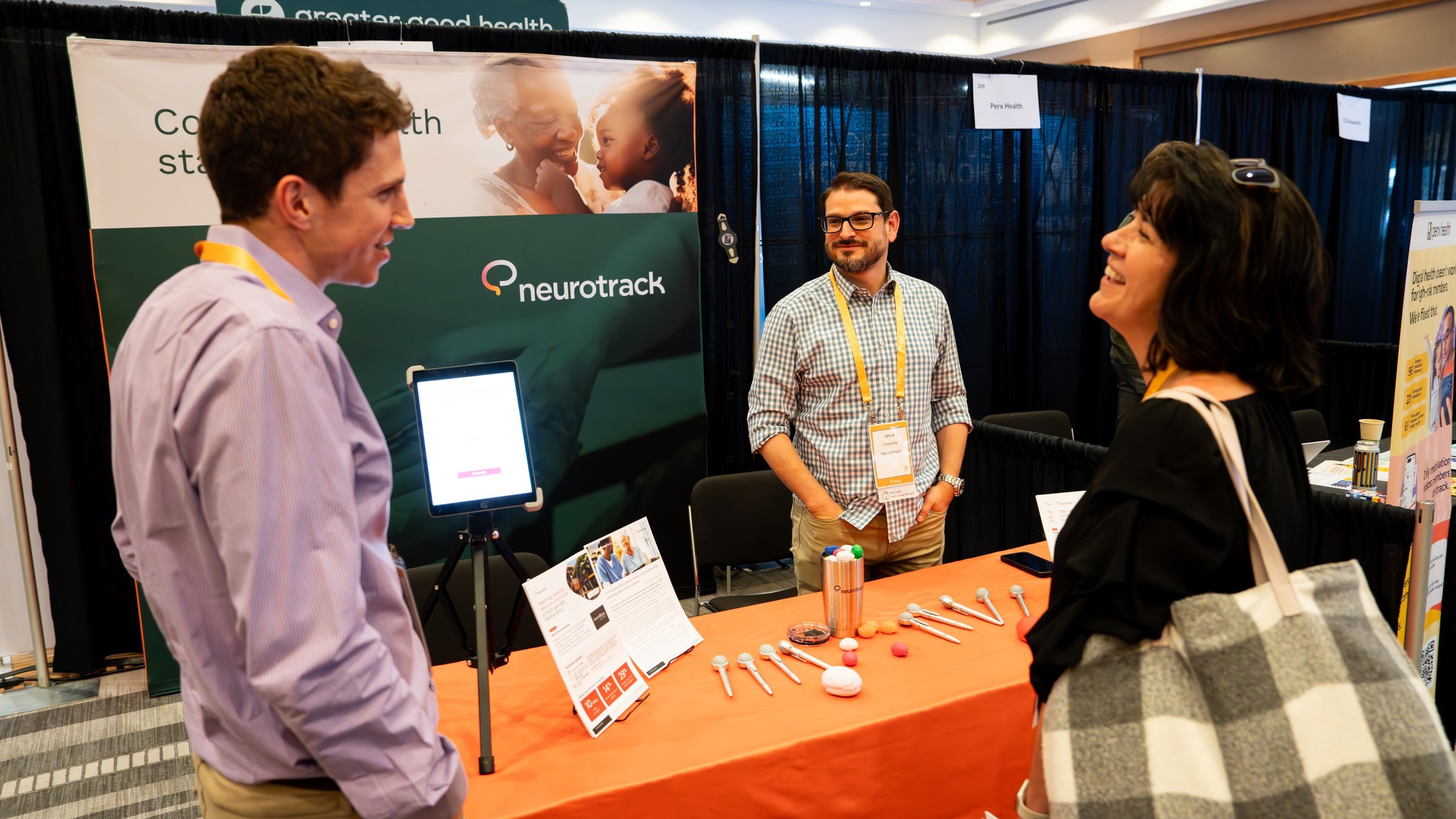 Attendees in the exhibit hall